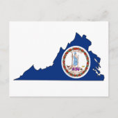 Virginia Flag Map Briefkaart (Voorkant)