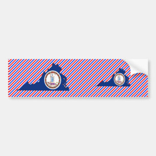 Virginia Flag Map Bumpersticker