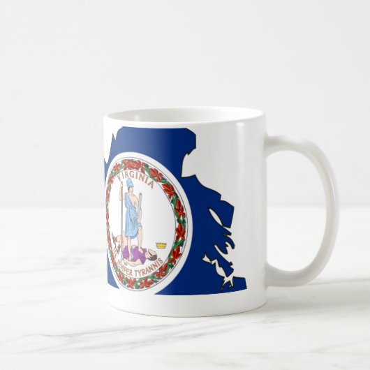 Virginia Flag Map Koffiemok (Rechts)