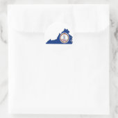 Virginia Flag Map Ronde Sticker (Tas)