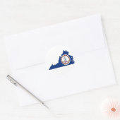 Virginia Flag Map Ronde Sticker (Envelop)