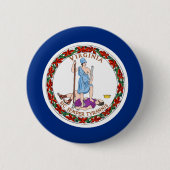 Virginia Flag Ronde Button 5,7 Cm (Voorkant)