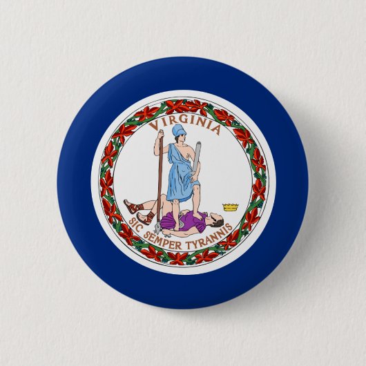 Virginia Flag Ronde Button 5,7 Cm (Voorkant)