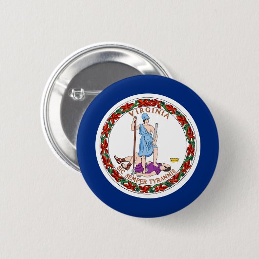 Virginia Flag Ronde Button 5,7 Cm (Voorkant /achterkant)