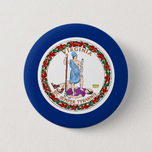 Virginia Flag Ronde Button 5,7 Cm
