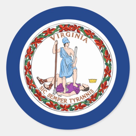 Virginia Flag Ronde Sticker (Voorkant)