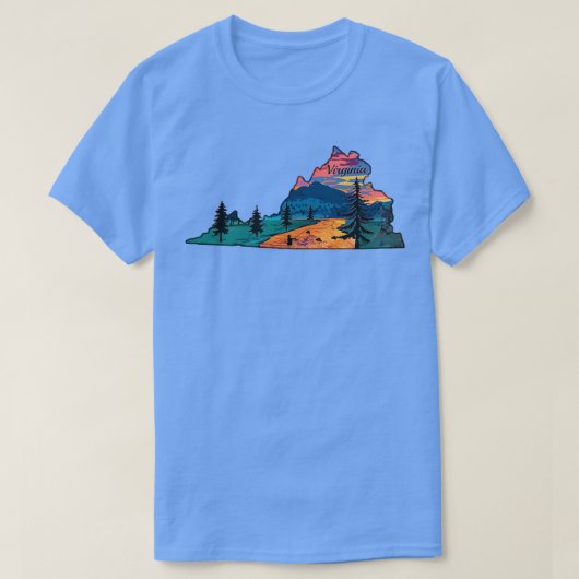 Virginia Fly Fishing State River Sunset van TeeCre T-shirt (Design voorkant)
