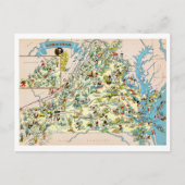 Virginia Funny Map Briefkaart (Voorkant)