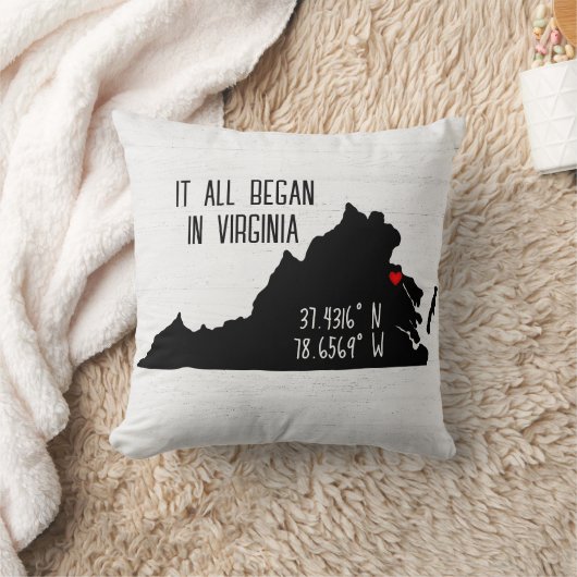 Virginia GPS-coördinaten met Hart Kussen (Deken)