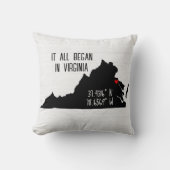 Virginia GPS-coördinaten met hart Kussen (Voorkant)