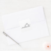 Virginia Gray Shape Heart Virginians Love Gray Vierkante Sticker (Envelop)
