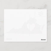 Virginia Gray State Map Shape met Heart Cutout Briefkaart (Achterkant)
