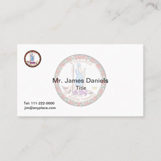 Virginia Great Seal Visitekaartje (Voorkant)