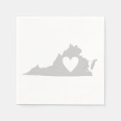 Virginia Grey Kaart Vorm Hart Virginian Party Servetten (Voorkant)