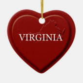 Virginia Heart Map kerstversiering Keramisch Ornament (Voorkant)