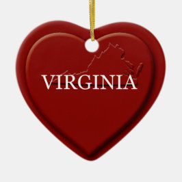 Virginia Heart Map kerstversiering Keramisch Ornament