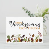 Virginia Herfst Foliage Thanksgiving Card Feestdagenkaart (Staand voorkant)
