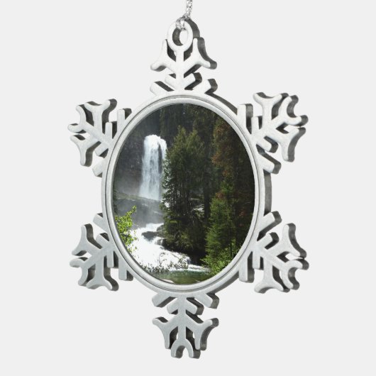 Virginia Herfsten in het Glacier National Park Tin Sneeuwvlok Ornament (Rechts)