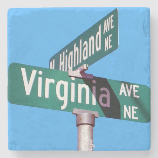 Virginia Highland Street Sign Landmark Onderzetter (Voorkant)