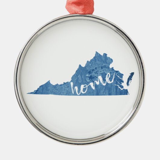 Virginia Home Houtstructuur Metalen Ornament (Voorkant)