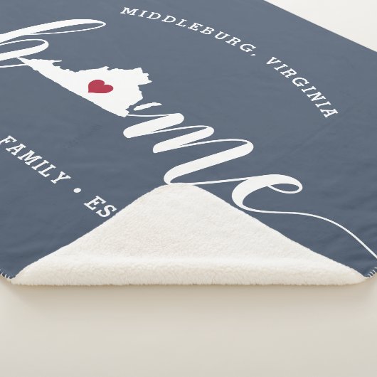 Virginia Home State Personalized Sherpa Deken (3/4)