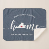 Virginia Home State Personalized Sherpa Deken (Voorkant (horizontaal))