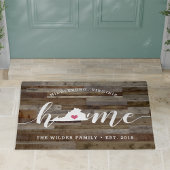 Virginia Home State Personalized Wood Kijk uit Deurmat