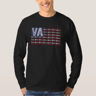 Virginia Home State Va American Flag Patriotic Gol T-shirt