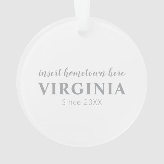 Virginia Hometown Personalized Ornament (achterkant)