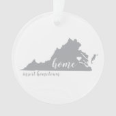Virginia Hometown Personalized Ornament (voorkant)
