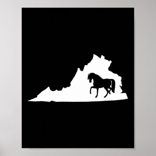 Virginia Horse Map Horseback Riding Equestrian Poster (Voorkant)