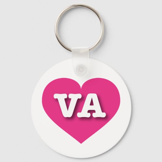 Virginia Hot Pink Heart - Ik hou van VA Sleutelhanger (Voorkant)