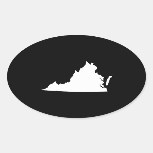 Virginia in wit en zwart ovale sticker (Voorkant)