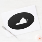 Virginia in wit en zwart ovale sticker (Envelop)