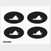 Virginia in wit en zwart ovale sticker (Vel)