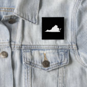 Virginia in wit en zwart vierkante button 5,1 cm (In situ)