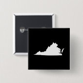 Virginia in wit en zwart vierkante button 5,1 cm (Voorkant /achterkant)