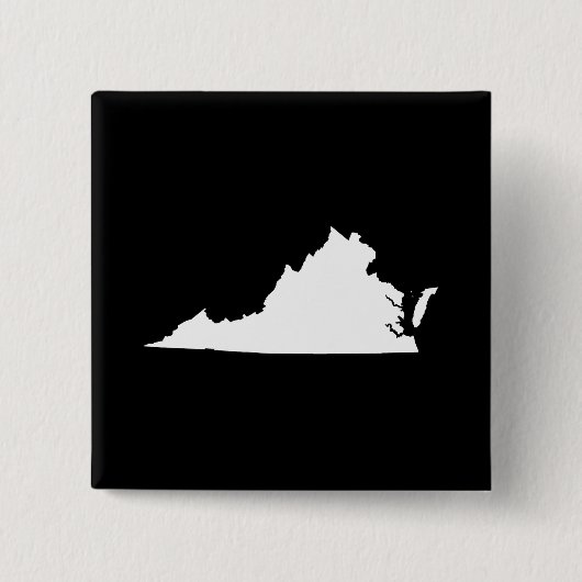Virginia in wit en zwart vierkante button 5,1 cm (Voorkant)
