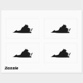 Virginia in zwart en wit rechthoekige sticker (Vel)