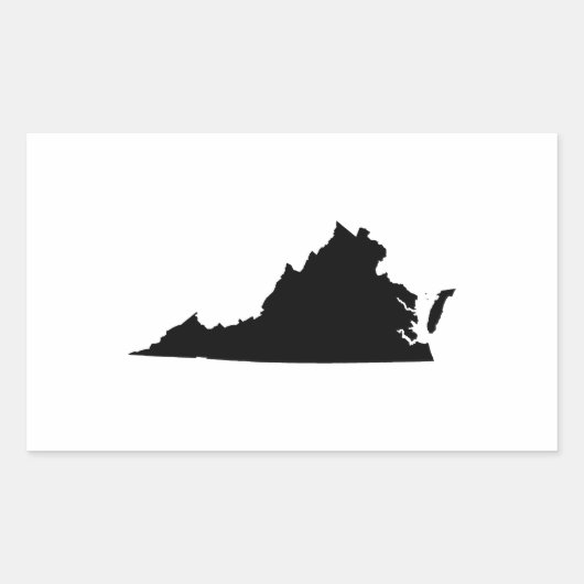 Virginia in zwart en wit rechthoekige sticker (Voorkant)