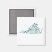 Virginia Interstate Kaart Magneet (Voorkant / Achterkant)