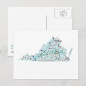 Virginia Interstate Map Briefkaart (Voorkant / Achterkant)