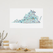 Virginia Interstate Map Print (Keuken)
