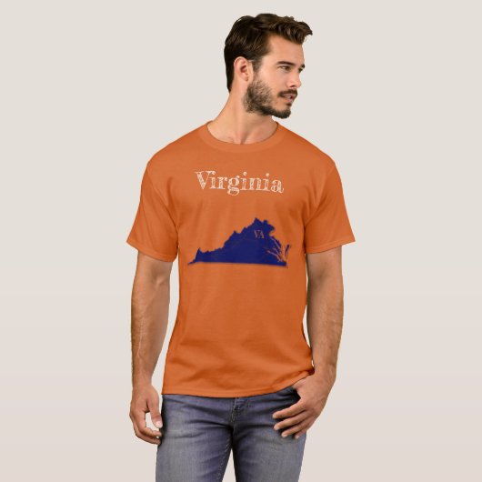 Virginia Interstates [Navy Blue Design] T-shirt (Voorkant volledig)