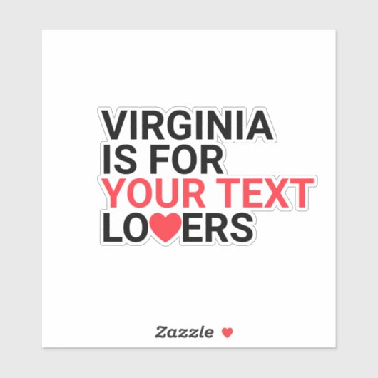 Virginia is bestemd voor blanco overs aangepaste v sticker (Vel)