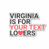 Virginia is bestemd voor blanco overs aangepaste v sticker (Voorkant)