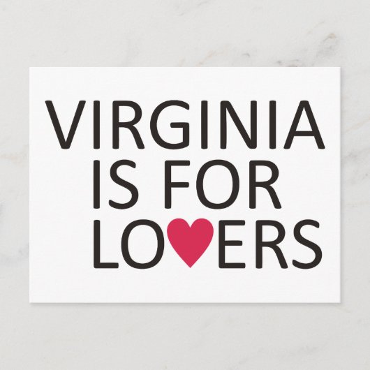 Virginia is een liefhebber briefkaart (Voorkant)