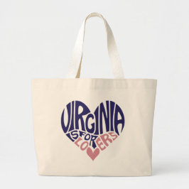 Virginia is for lovers Heart Grote Tote Bag
