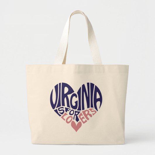 Virginia is for lovers Heart Grote Tote Bag (Voorkant)