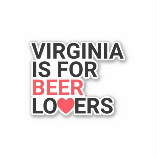 Virginia is geschikt voor beerlovers sticker (Voorkant)